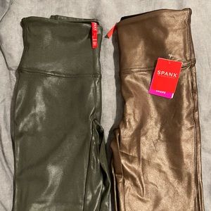 Spanx faux leather legging bundle, M